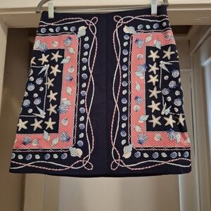 TALBOTS Nautical Seashell Print Skirt Size 6